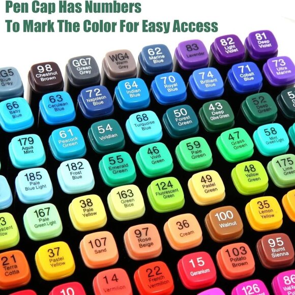 80 Colors Alcohol Markers Set – Dual Tip Art Markers for Drawing & Coloring - Picture 2 of 9